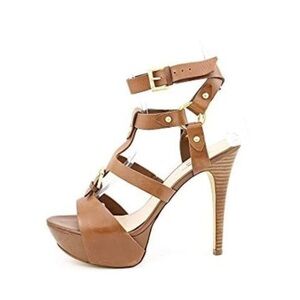 GUESS Ormandi Platform Gladiator Women's Heels sandals Brown leather Y2K 9.5M